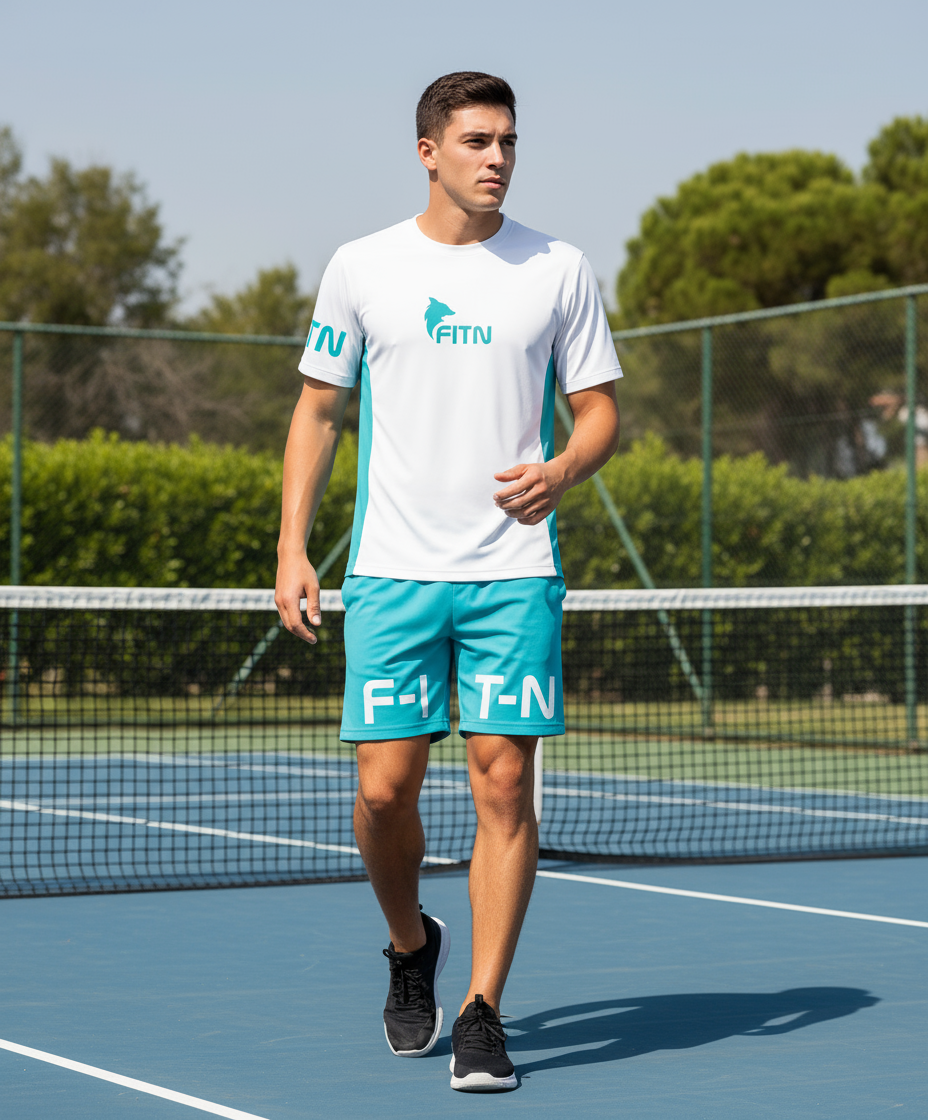FITN Athletic Outfit Walking on Tennis Court