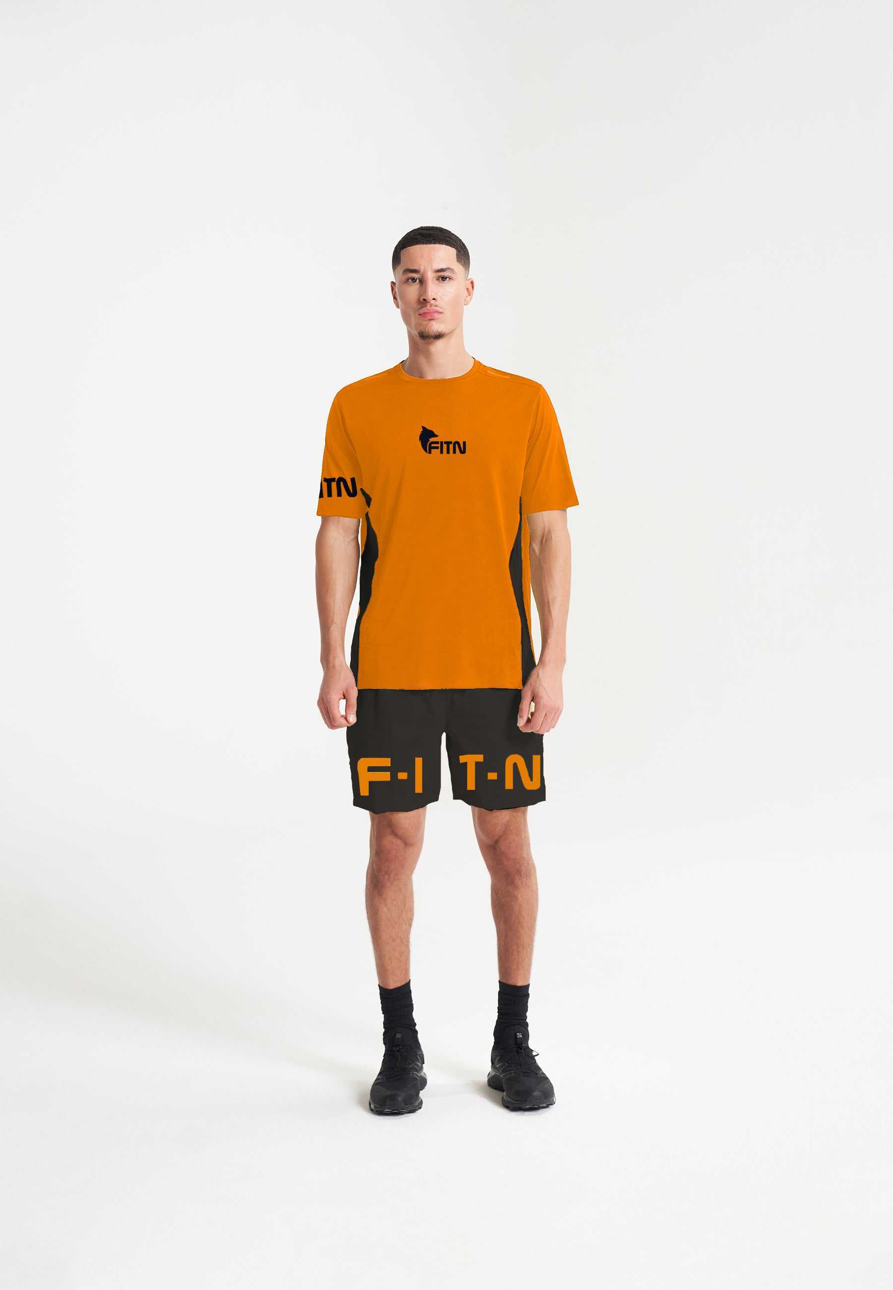 FITN Emberline Set – Blaze Orange & Black Activewear