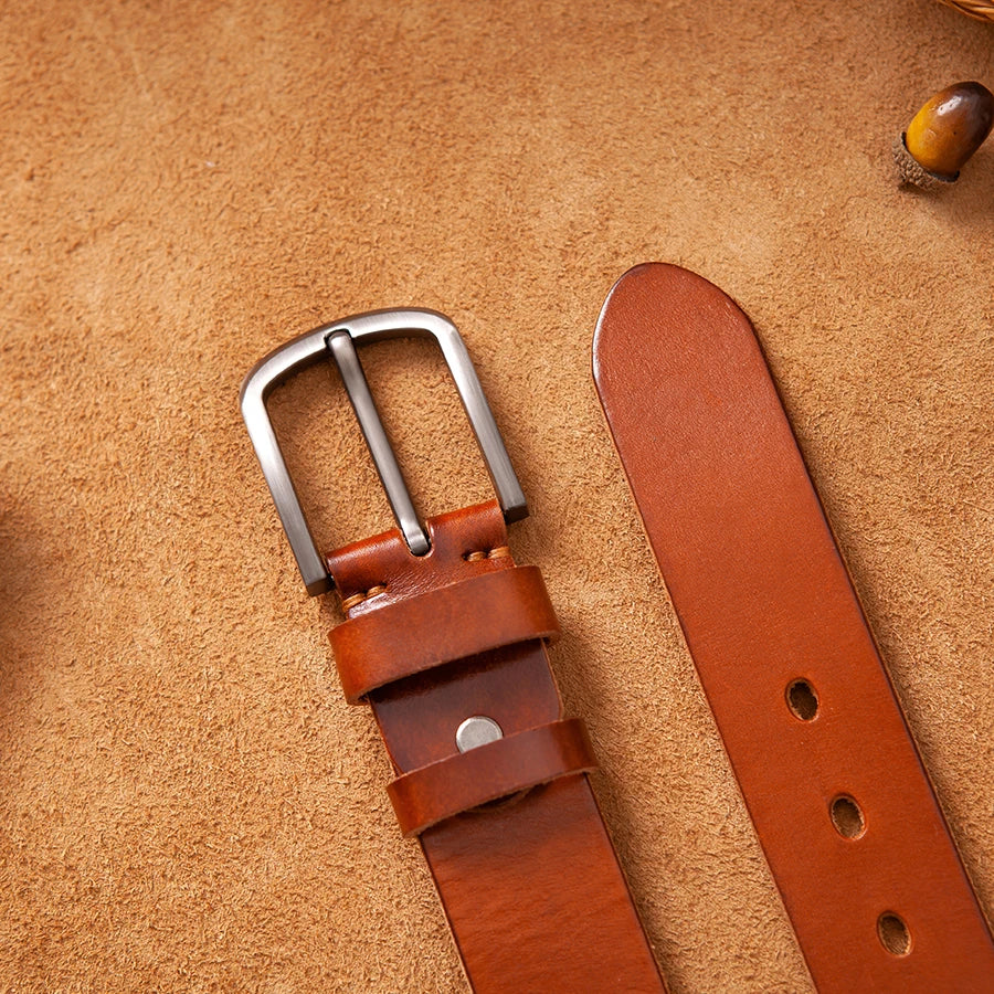 Premium Genuine Leather Men's Belt - Classic Style & High-Quality Craftsmanship