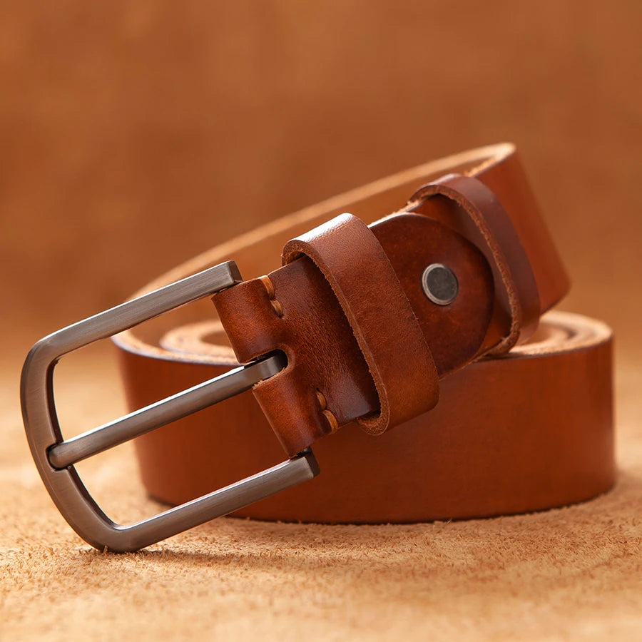 Premium Genuine Leather Men's Belt - Classic Style & High-Quality Craftsmanship