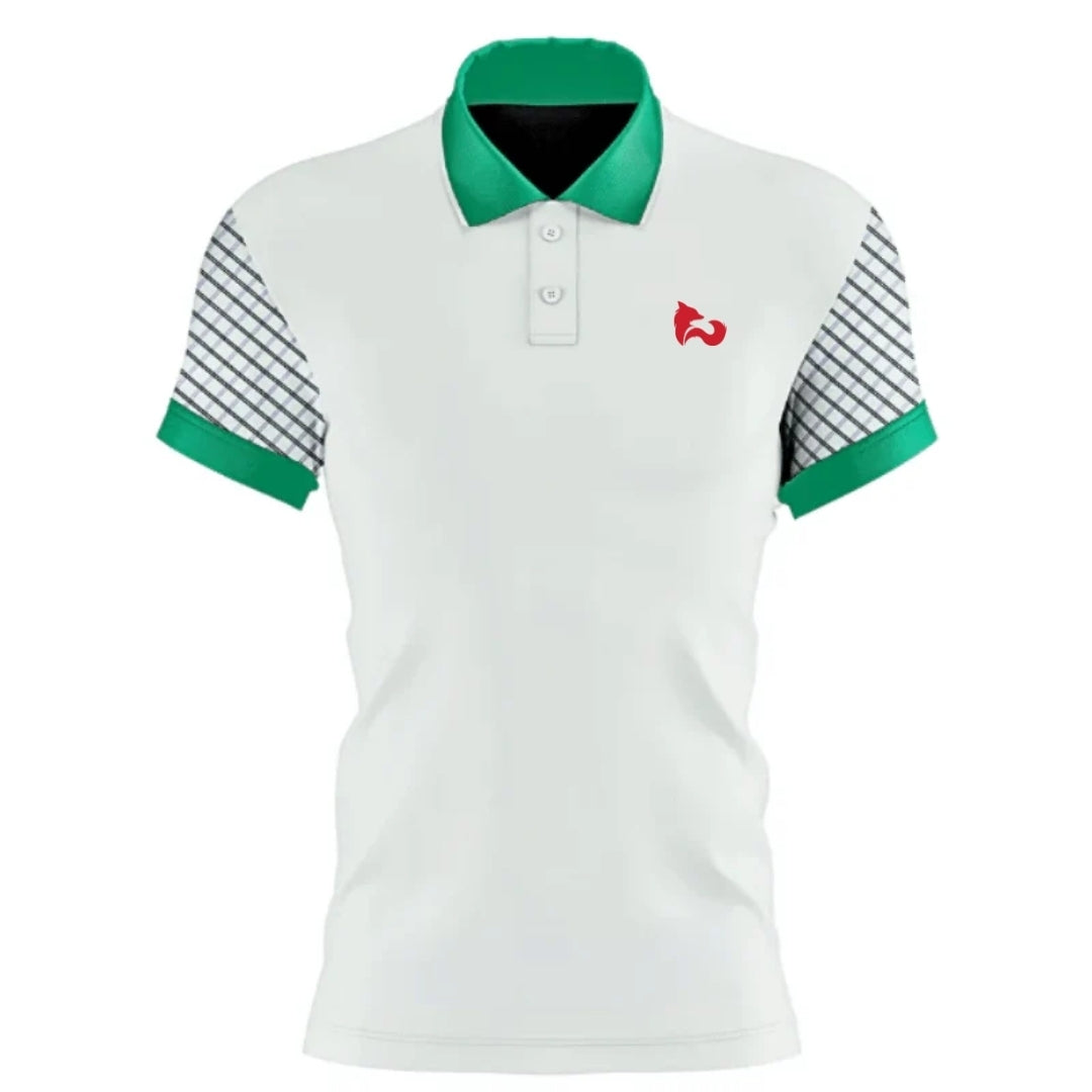 FITN White & Green Women's Tennis Polo