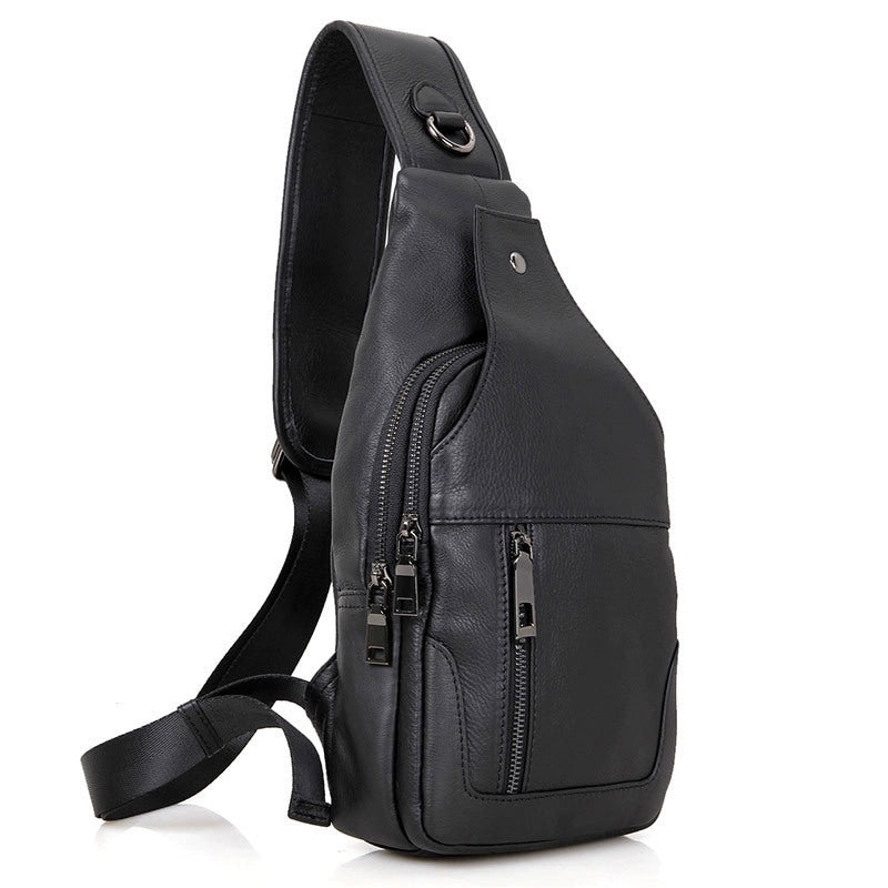 Men's Genuine Leather Chest Bag - Compact & Stylish for Everyday Essentials