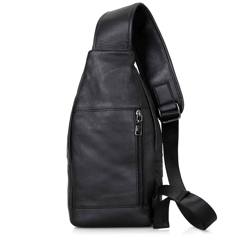 Men's Genuine Leather Chest Bag - Compact & Stylish for Everyday Essentials