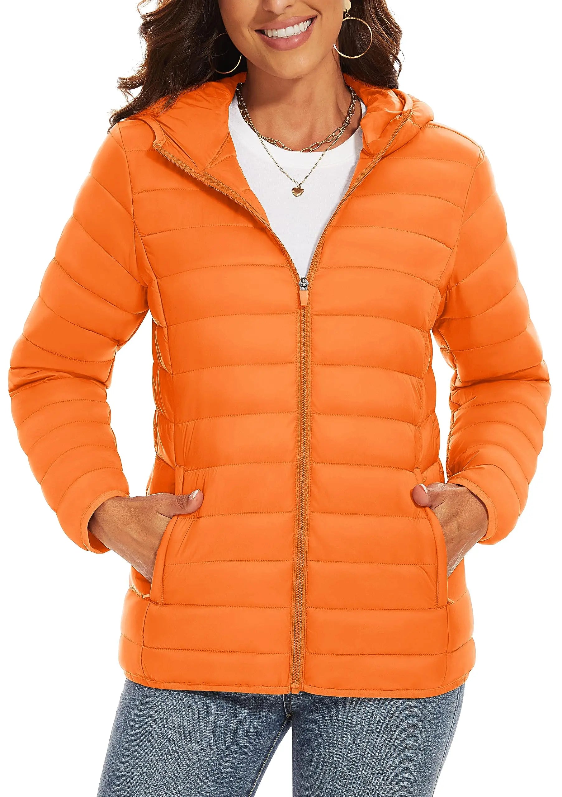 Women's Lightweight Hooded Puffer Coat - Cozy Winter Protection