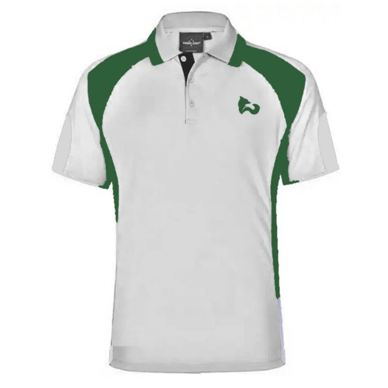 FITN Men's Dark Green & White Polo Shirt