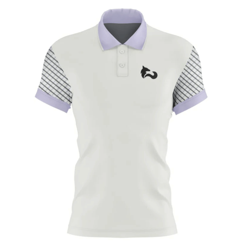 FITN White & Lavender Women's Tennis Polo