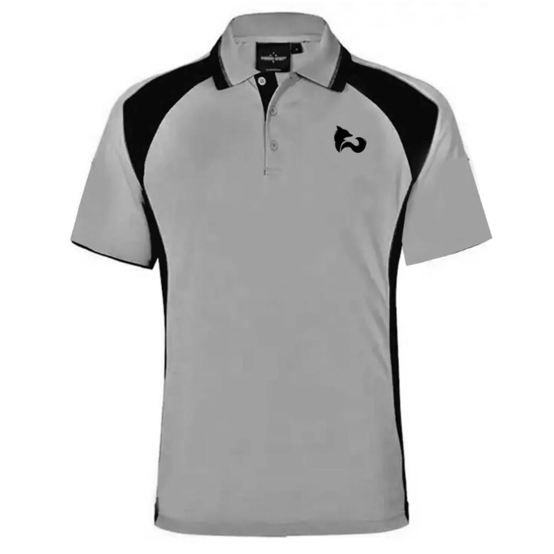 FITN Men's Gray & Black Polo Shirt