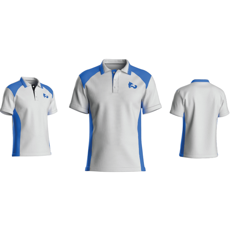 FITN Men's White & Blue Polo Shirt