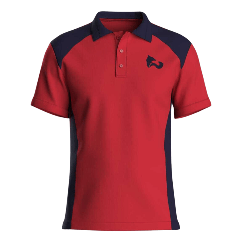 FITN Men's Red & Black Polo Shirt