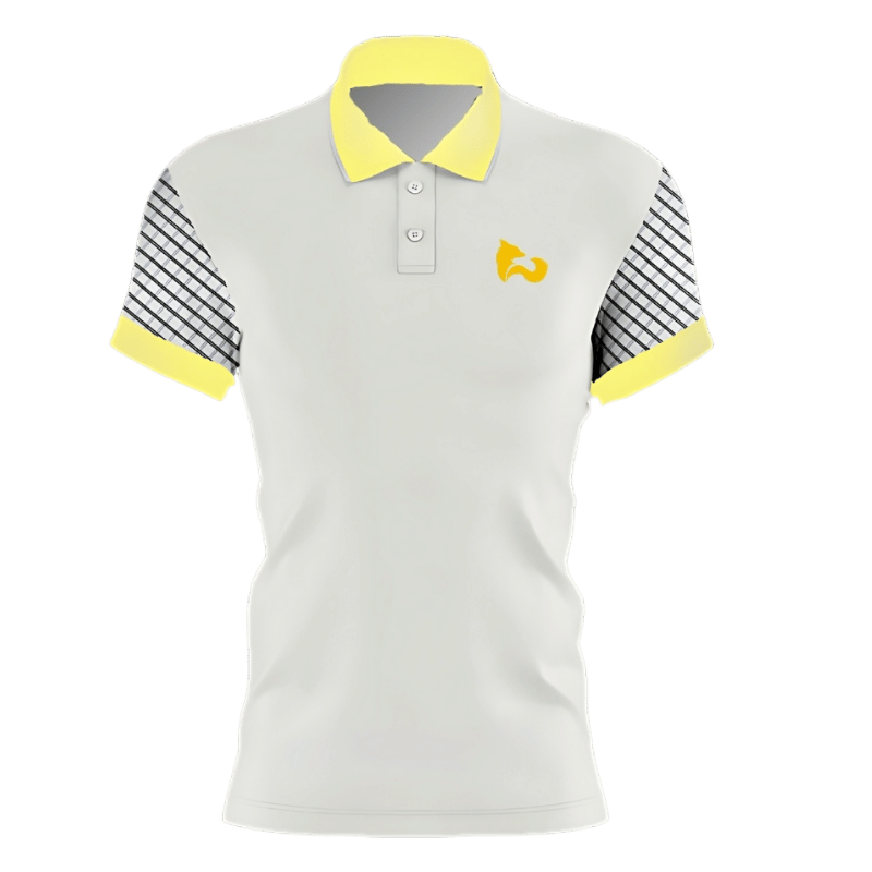 FITN White & Yellow Women's Tennis Polo