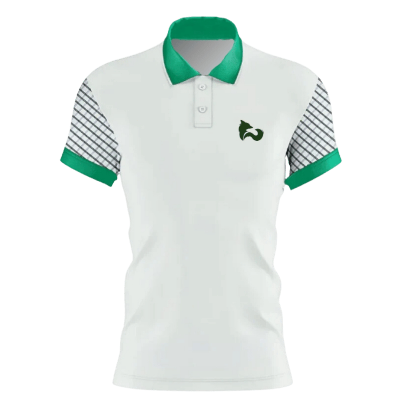 FITN White & Green Women's Tennis Polo