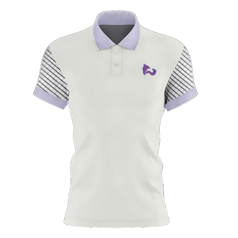 FITN White & Lavender Women's Tennis Polo