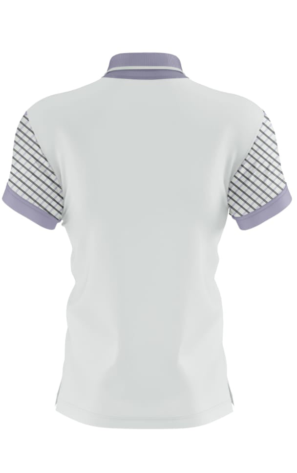 FITN White & Lavender Women's Tennis Polo